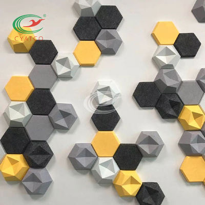 Sześciokątne panele akustyczne Theatre Wall PET Odporne na pleśń Absorpcja dźwięku