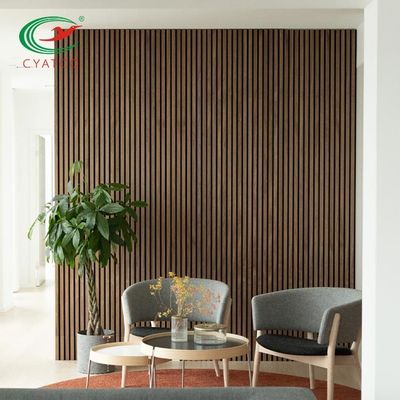 Hotel Modern 3D Wood Slat Wall Eco Friendly Z włóknem poliestrowym