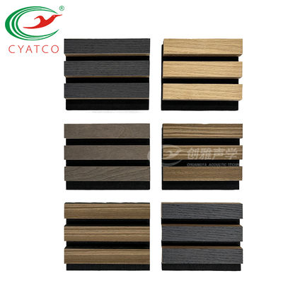 12mm MDF grube drewno grille Panele ścienne Dekoracja wnętrz Panele 3D z drewna włókna poliestrowego
