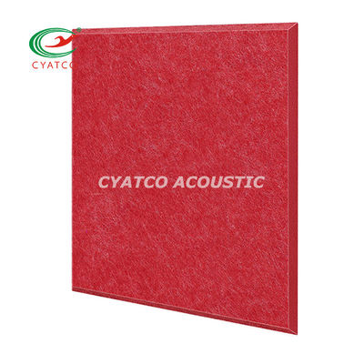 9mm Czerwony poliater Włókno Stop Echo Felt Panele ścienne Beveled Edge Sound Proof Padding