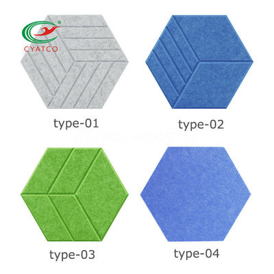 OEM Panele akustyczne Hexagon Białe dekoracje artystyczne Dźwiękoodporne Padding Płytki ścienne Bezwonne